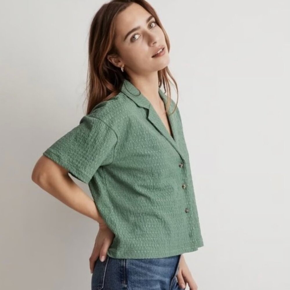 Madewell green button down